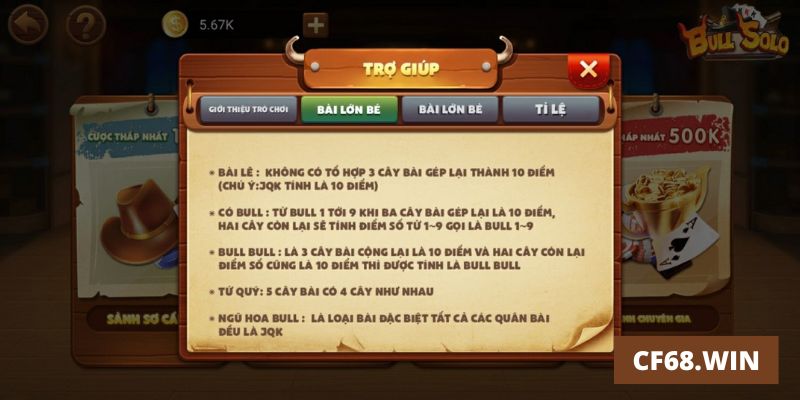 Những lợi ích khi chơi  game bài Bull solo CF68